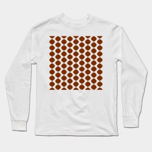 Mid Century Modern Retro 60s Waves Pattern  (Red Orange Darker) Long Sleeve T-Shirt